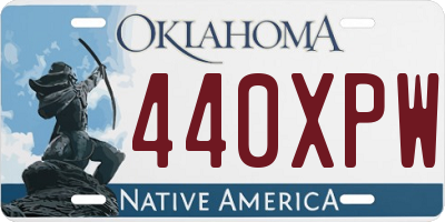 OK license plate 440XPW