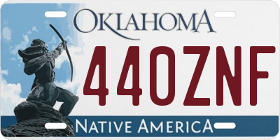 OK license plate 440ZNF