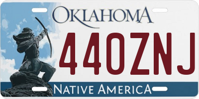 OK license plate 440ZNJ