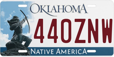 OK license plate 440ZNW