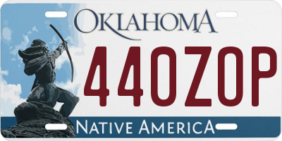 OK license plate 440ZOP