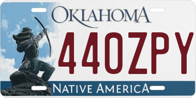 OK license plate 440ZPY