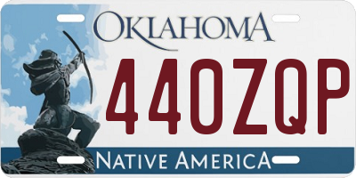 OK license plate 440ZQP