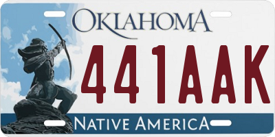 OK license plate 441AAK