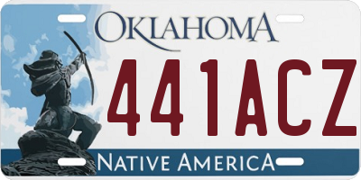 OK license plate 441ACZ