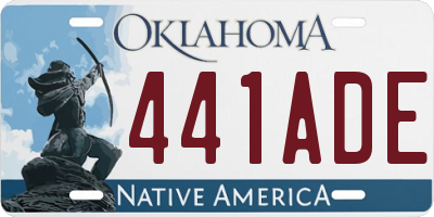 OK license plate 441ADE