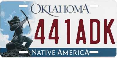 OK license plate 441ADK