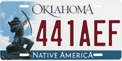 OK license plate 441AEF