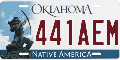 OK license plate 441AEM