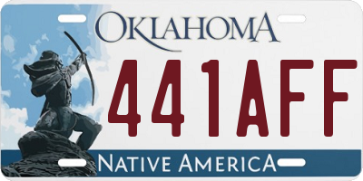 OK license plate 441AFF