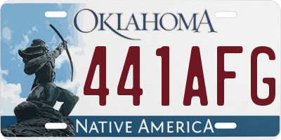 OK license plate 441AFG