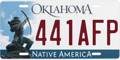 OK license plate 441AFP