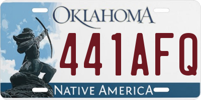OK license plate 441AFQ