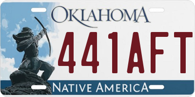 OK license plate 441AFT