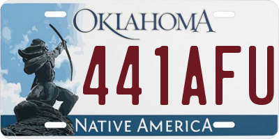 OK license plate 441AFU