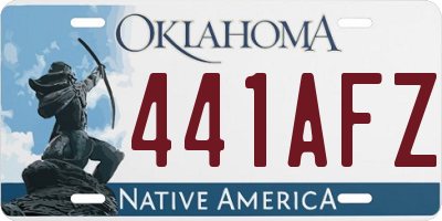 OK license plate 441AFZ