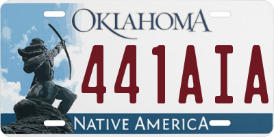 OK license plate 441AIA