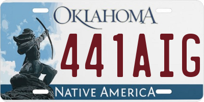OK license plate 441AIG