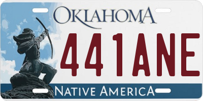 OK license plate 441ANE