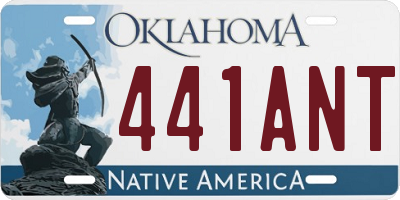 OK license plate 441ANT