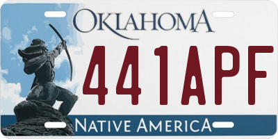OK license plate 441APF