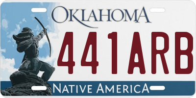 OK license plate 441ARB