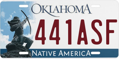 OK license plate 441ASF