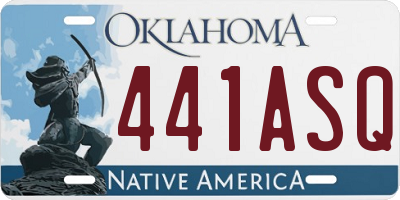 OK license plate 441ASQ