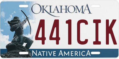 OK license plate 441CIK