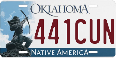 OK license plate 441CUN