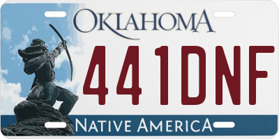 OK license plate 441DNF