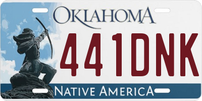 OK license plate 441DNK