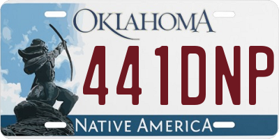 OK license plate 441DNP