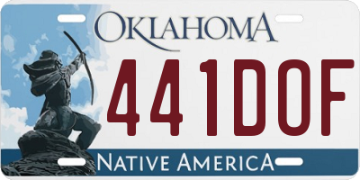 OK license plate 441DOF