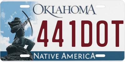 OK license plate 441DOT
