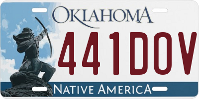 OK license plate 441DOV