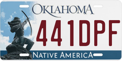 OK license plate 441DPF