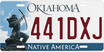OK license plate 441DXJ
