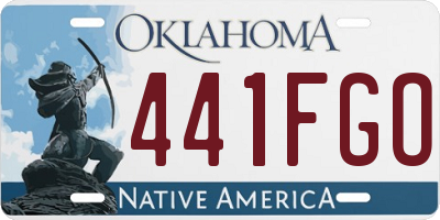 OK license plate 441FGO