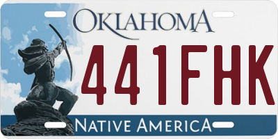 OK license plate 441FHK