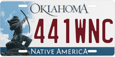 OK license plate 441WNC