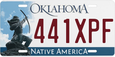 OK license plate 441XPF