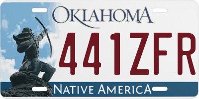OK license plate 441ZFR