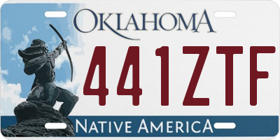 OK license plate 441ZTF