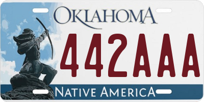 OK license plate 442AAA