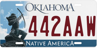 OK license plate 442AAW
