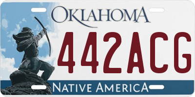 OK license plate 442ACG