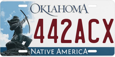 OK license plate 442ACX