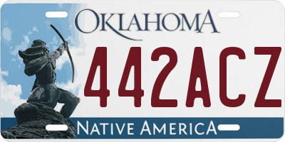 OK license plate 442ACZ