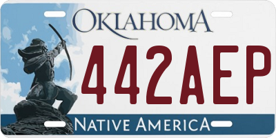 OK license plate 442AEP